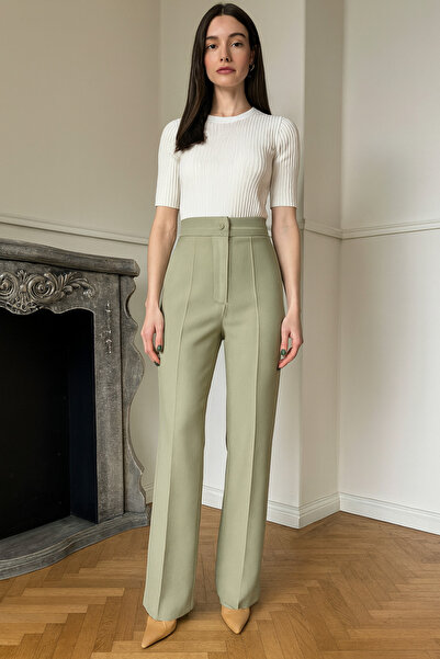 My Blog Light Khaki Palazzo Trousers - 50714