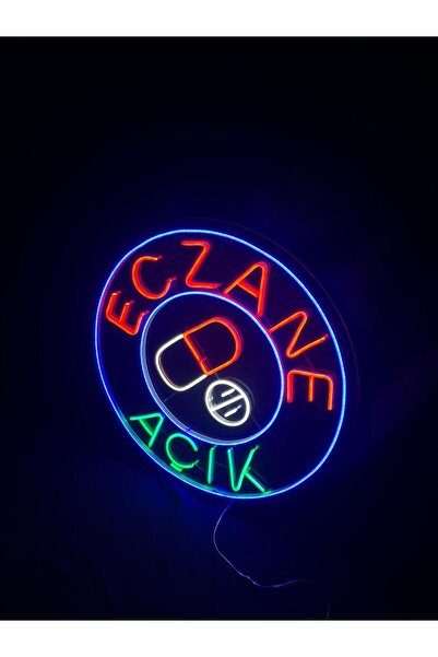NEON LED KAYSERİ Eczane Açık Neon Led Yazı Tabelası