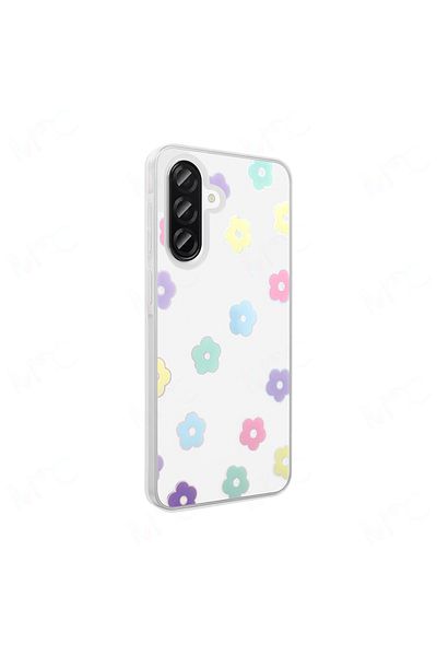 MRCİLETİSİM Samsung Galaxy A56 Case Transparent Daisy Pattern Cover Folk