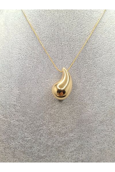 Han Ticarethane Gold Color Drop Model Steel Necklace