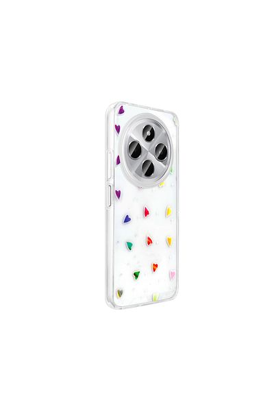 MRCİLETİSİM Case for Xiaomi Redmi 14C 4g Transparent with Heart Pattern Cover Folk