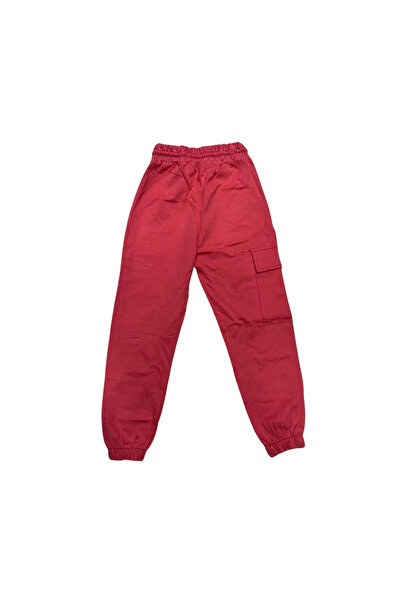 KESKİN BEBE Red Girl's Sweatpants Compact Fabric