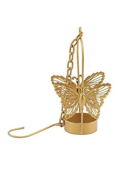 Generic Pack Of 2 Butterfly Hanging Tea Light Holder Gold 21x5cm