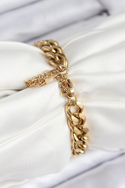 Clariss 316L Steel Classic Thick Chain Model Gold Color Women's Bracelet