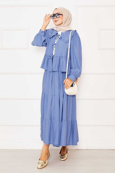 EBRUTESETTÜR Baby Collar Front Lace Skirt Suit