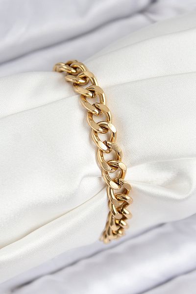 Clariss 316L Steel Classic Thick Chain Model Gold Color Women's Bracelet