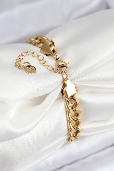 Clariss 316L Steel Classic Thick Chain Model Gold Color Women's Bracelet