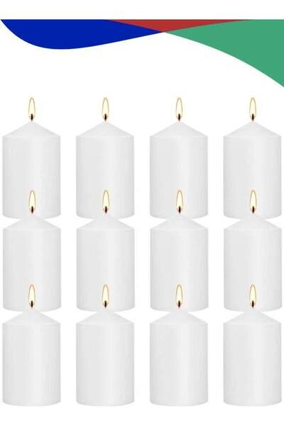 Generic Pillar Candles Set of 12 White 2 x 2 Inch Wax unscented Candles, Decorative Tall Candles, Perfect f