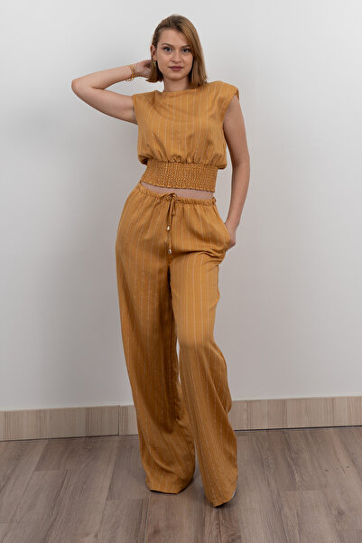 MissVina Σετ με ριγέ μπλουζάκι με λαιμόκοψη και παντελόνι με τσέπες 1247