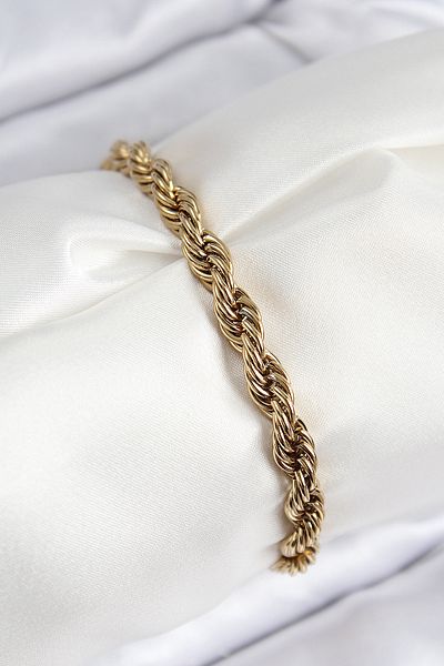Clariss 316L Steel Classic Twist Chain Model Gold Color Women's Bracelet