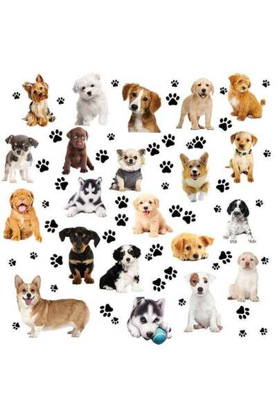 Generic Tenare 109 Pieces Dogs and Paws Wall Decals Realistic 3D Pet Stickers...