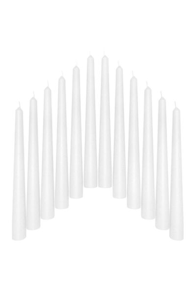 Generic Set of 12 White Taper Candlesticks,10 Inch (25cm) Tall Taper Candles,...