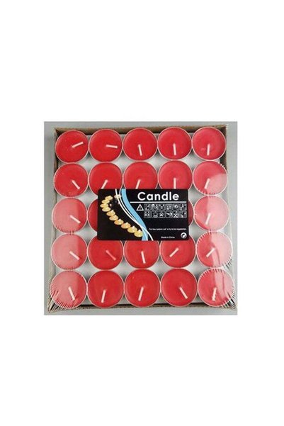 Generic 50-Piece Unscented Tealight Candles Set Red 20x8x20cm