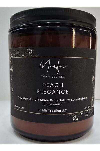 Generic Scented Candle In Glass Jar - Peach Elegance
