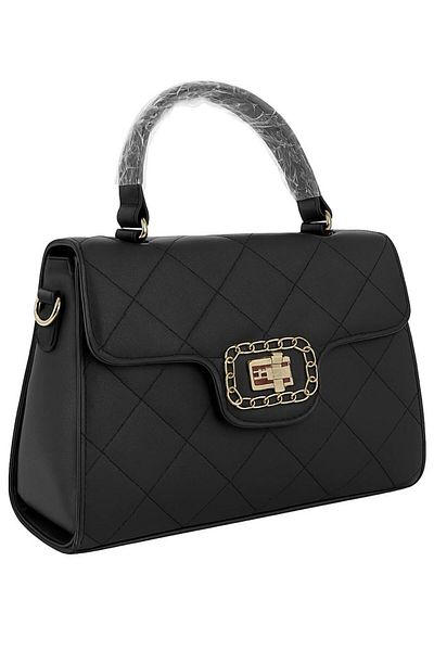Generic Quilted Leather Ladies Handbag with Gold Chain Buckle – Elegant Top Handle & Shoulder Bag for women