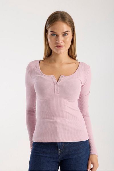 G-FOX Women's Patchwork Snap Fit Ribbed Camisole Long Sleeve Cotton Blouse – Stretchy and Comfortable Fit 3001