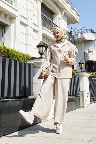 EBRUTESETTÜR Zipper Detailed Hooded Double Suit