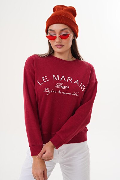 ŞİMAL Kadın Nakış Detaylı Selanik Örme Sweatshirt 255076 -