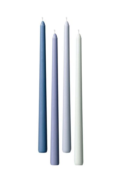 Generic Taper Candles 10 Inch Blue Set of 12 Unscented, Dripless, Smokeless Long Tall Tapered Candlesticks