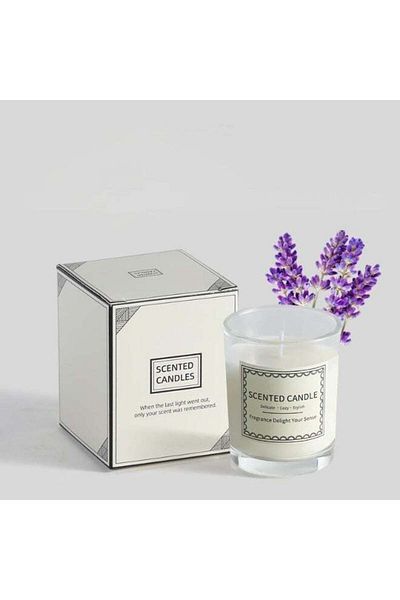 Generic Scented Candle â€“ Aromatherapy Candle with Essential Oils â€“ Lavender, Juniper, Musk â€“ 50g Long