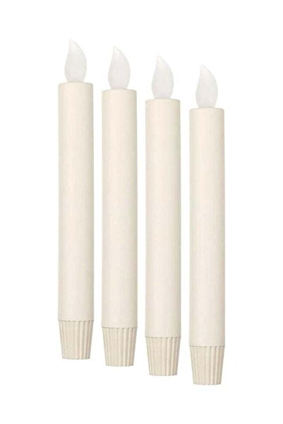Generic 4-Piece Led Candle Set White 10x3x22cm