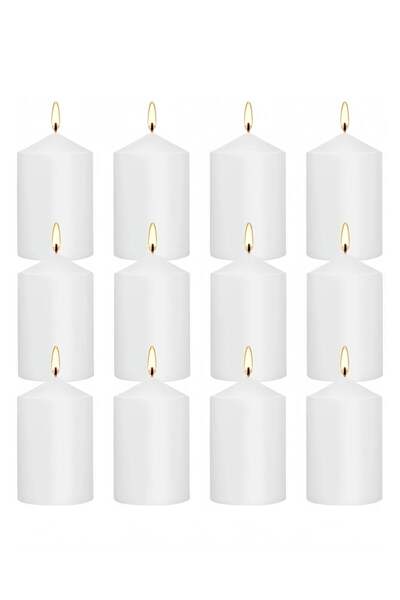 Generic Lee Yon 12-Piece Pillar Candles,Wax unscented Candles, Decorative Tall Candles, Perfect for Birthda