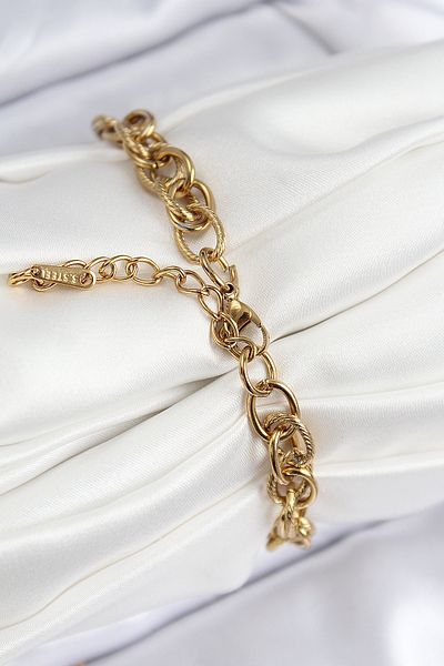 Clariss 316L Steel Classic Tattoo Rope Chain Model Gold Color Women's Bracelet