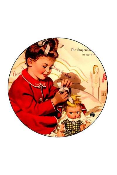 Generic Girl With Doll Printed Fridge Magnet Multicolour 5.5 x 5.5cm