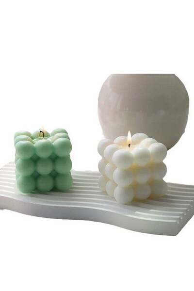 Generic 2pcs Candle Gift Set- Heart & Magic Cube Handmade Aromatherapy Candles, Perfect for Birthdays, Wedd