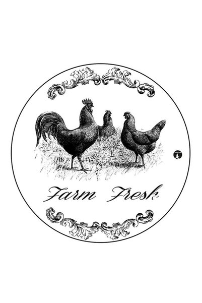 Generic Chickens Printed Fridge Magnet Black/White