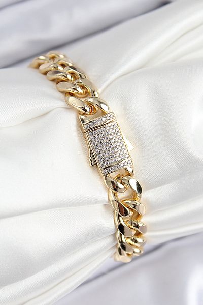 Clariss Vip Brass Zircon Stone Classic Chain Model Gold Color Women's Bracelet