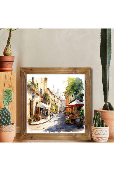 woodhomeworks tek parça gerçek ahşap çerçeveli dekor tablo kare