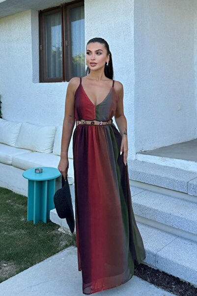 Genel Markalar Eleni Taş Detaylı Cut Out Elbise -MULTİ