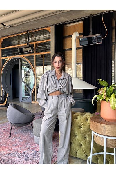 SANX Urban Breeze Linen Blouse Set