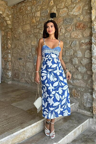 Lijuri Kelly Su Yollu Keten Elbise 2612-08