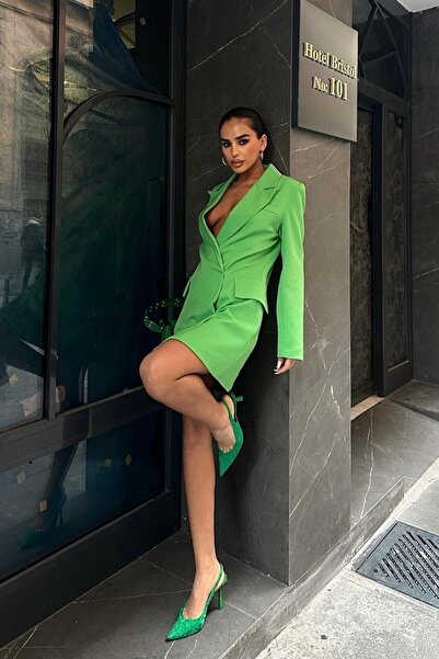 Lijuri Kruvaze Yaka Ceket Elbise 2200-06