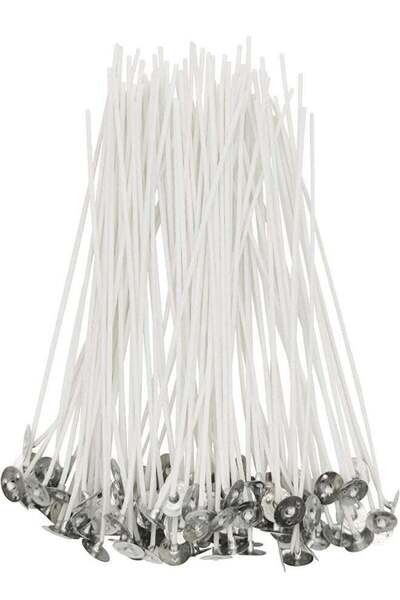 Generic Smokeless Candle Wicks, 50pcs Bulk Candle Wicks Pre-Waxed Natural Can...