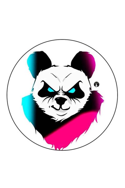 Generic Panda Printed Fridge Magnet Round Multicolour