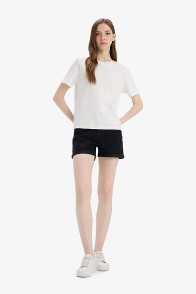 DeFacto New Season High Waist Straight Leg Jean Shorts