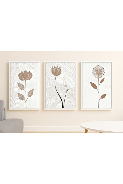 bestablo renk katan detaylar SET DE TABLORI DIN LEMN CU FLORI MARO CU CADRU 3 BUC. DECOR ACASA