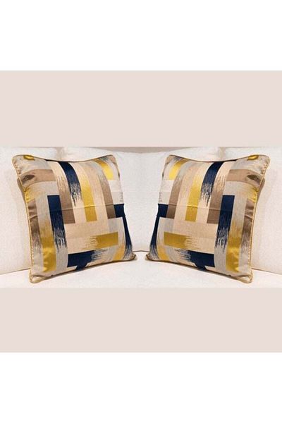 Generic MAAC HOME MAAC Home Set of 2 Cushion Cover Single-sided zippered Multicolored Printed cushion cove
