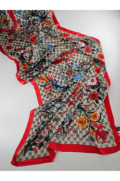 Webinay Home Flower Theme g Pattern Voile Silk Silk Scarf Hijab