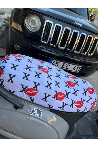 CEBECİOTO X Kiss Pattern Combed Motorcycle Cover - Compatible Only 50Cc and 1...