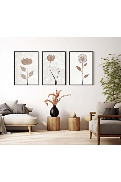 bestablo renk katan detaylar SET DE TABLORI DIN LEMN CU FLORI MARO CU CADRU 3 BUC. DECOR ACASA