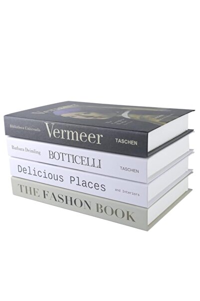 Generic مجموعة كتب ديكورية من PTShadow، 4 قطع، للديكور المنزلي، رفوف باللونين...