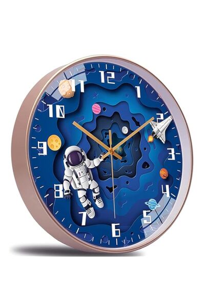 Generic ساعة حائط بيغ ثري بحركة صامتة، 12 بوصة، ساعة حائط للأطفال بحركة صامتة...