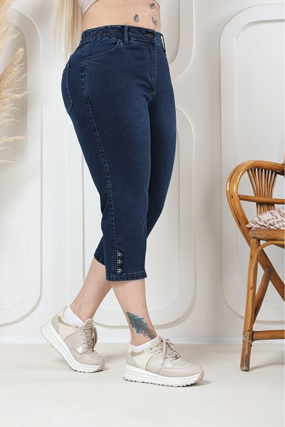 EYLÜL BUTİK Women's Elastic Waist Capri