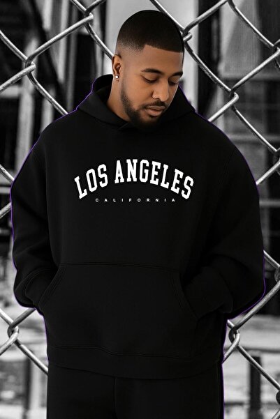 BENROMA 3 Yarn Combed Cotton Los Angeles Printed Oversized Sweatshirt