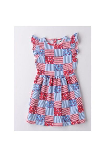 İDO I Do - Casual Dress for Girls, Multicolor, 110 CM