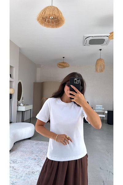 Buket Teke White Dlv Basic Cotton Tshirt